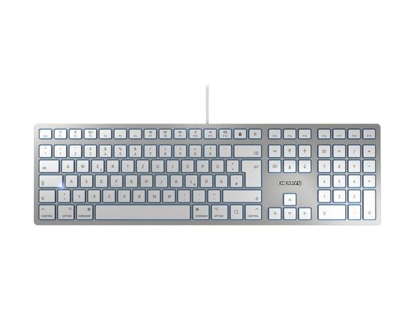 CHERRY KC6000 SLIM FOR MAC - Corded Keyboard - USB - SILVER (DE)