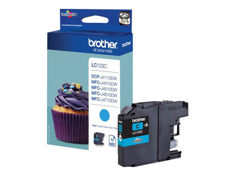 BROTHER LC-123 cartouche d encre cyan haute capacité 600 pages 1-pack blister sans alarme