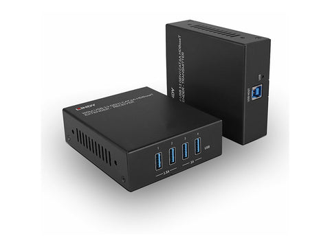 LINDY 100m USB 3.2 Gen 1 Cat.6A HDBaseT Extender