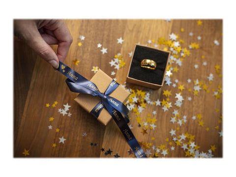 BROTHER Ruban tissus Or sur Bleu Nuit 12mm (4m)