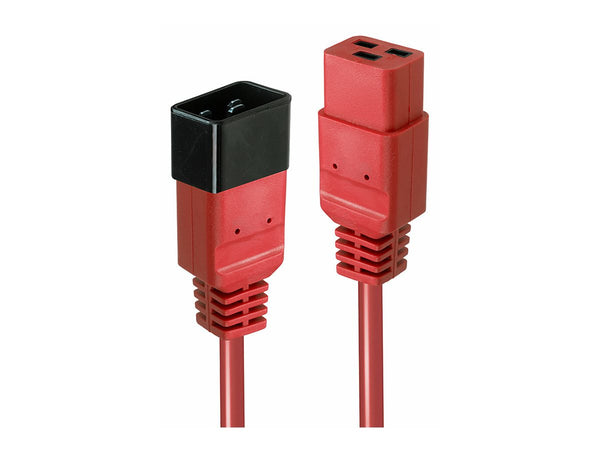 LINDY 2m IEC C19 to C20 Extension Cable Red