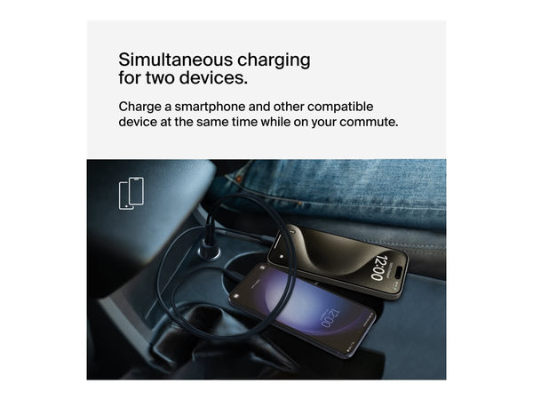 BELKIN Boost Charge 42w - 30w USB-C PD PPS + 12w USB-A Car Charger
