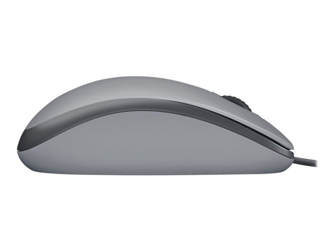 LOGITECH M110 Silent Mouse right and left-handed optical 3 buttons wired USB-A mid grey