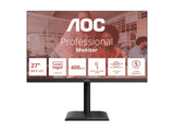 AOC U27E4CV 27p 3840x2160 60Hz IPS Flat H/A 150MM USB C DOCKING 90W Adaptive Sync EyeComfort 3.0 USB HUB SPEAKER