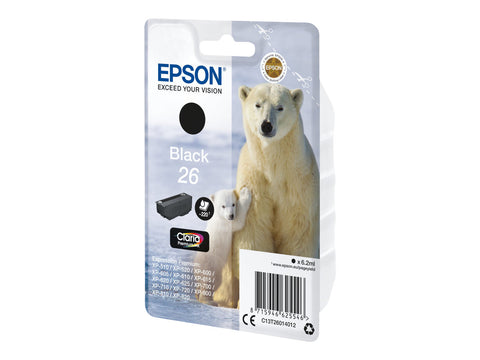 EPSON 4LB 26 ink cartridge black standard capacity 6.2ml 220 pages 1-pack blister without alarm