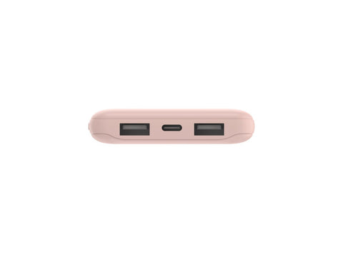 BELKIN Batterie externe 3 ports 10K avec câble USB-A vers USB-C rose