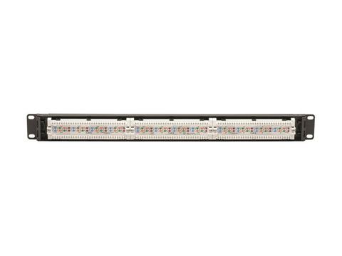 EATON TRIPPLITE Cat6 24-Port Patch Panel PoE+ Compliant 110/Krone 568A/B RJ45 Ethernet 1U Rack-Mount TAA