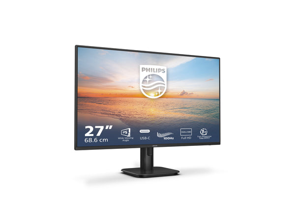 Philips 27E1N1300A - Écran LED - 27" - 1920 x 1080 Full HD (1080p) @ 100 Hz - IPS - 1300:1 - 1 ms - HDMI, USB-C - HP- inclinable