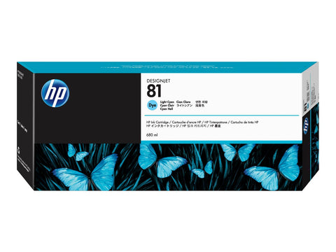 HP 81 original dye Ink cartridge C4934A light cyan standard capacity 680ml 1-pack