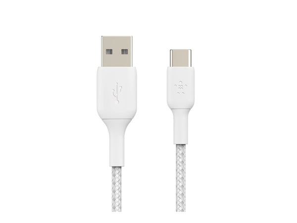 BELKIN BOOST CHARGE USB-A to USB-C Cable Braided 0.15M White