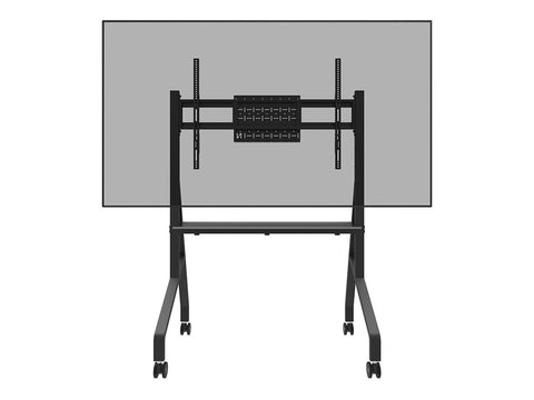 NEOMOUNTS FL50-525BL1 Support au sol mobile pour écran 55-86p - étagère multimédia incluse - installation rapide - TÜV