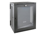 EATON TRIPPLITE SmartRack 15U Low-Profile Switch-Depth Wall-Mount Half-Height Rack Enclosure Clear Acrylic Window