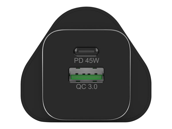 PORT DESIGNS 65W Gan Charger USB-C & USB-A Gallium Nitride Gan Technology More Efficient Smaller Lighter And Less Energy Consuming