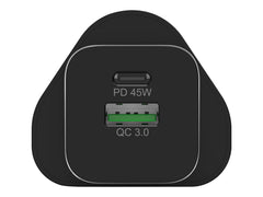PORT DESIGNS 65W Gan Charger USB-C & USB-A Gallium Nitride Gan Technology More Efficient Smaller Lighter And Less Energy Consuming