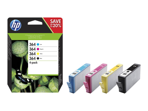 HP 364 original CMYK Ink cartridge N9J73AE 301 combo 4-Pack