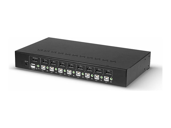 LINDY 8 Port DisplayPort 1.2 USB 2.0 KVM Switch Switches between up to 8 PCs from one display keyboard and mouse
