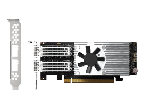 QNAP Dual-port QSFP28 100GbE network expansion card low-profile form factor PCIe Gen4 x16