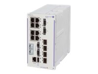 ALCATEL-LUCENT ENTERPRISE Hardened GigE fan-less switch. 8x10/100/1000 Base-T RJ-45 PoE+ 4x60W PoE 4x100/1000 Base-X SFPRS-232