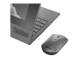 LENOVO ThinkBook Silent - Souris - droitiers et gauchers - bleu optique - 3 boutons - sans fil - Bluetooth 5.0 - gris de fer