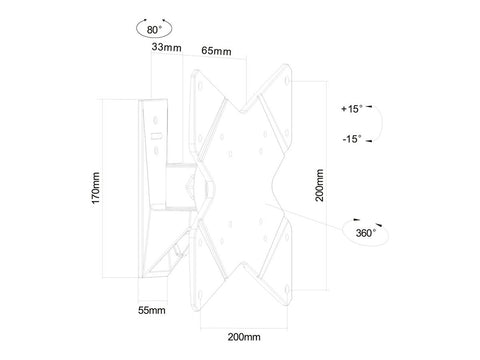 NEOMOUNTS FPMA-W815 Support décran mural 10-40p - orientable