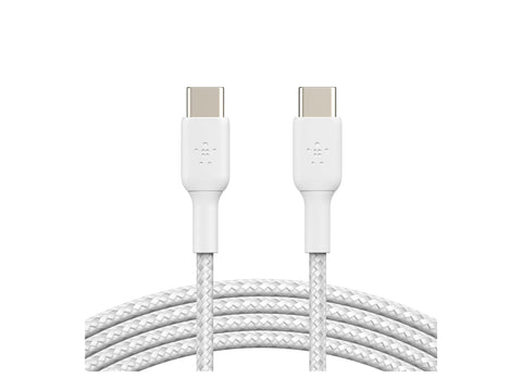BELKIN BOOST CHARGE USB-C to USB-C 2.0 Cable Braided 1M White