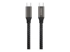 URBAN FACTORY E-Mark USB-C to USB-C cable 2m Over-molded head with a space gray aluminum finish E-Mark standard
