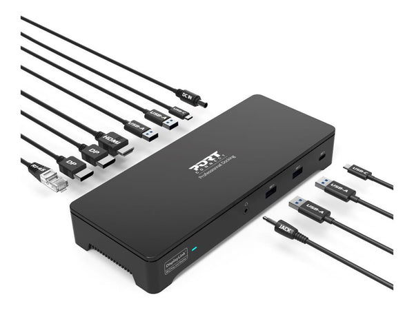 PORT DESIGNS Triple Screen Docking Station With 100W Power Dual USB-C & USB-A Connectivity Charges Laptops Up To 100W