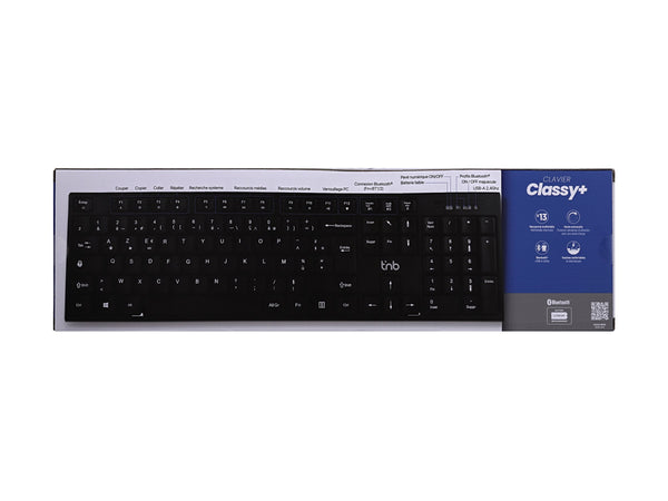 TNB CLASSY Rechargeable wireless keyboard Bluetooth + USB-A 2.4Ghz AZERTY (FR)