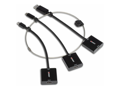 LINDY Converter Set USB Type C MiniDP and DP to HDMI 18G