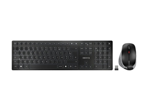 CHERRY DW 9500 SLIM Wireless Desktop USB Keyboard and Bluetooth Black Rechargeable Mouse (FR)