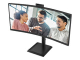 AOC CU34E4CW 34p 3440x1440 120HZ VA CURVED H/A 180 MM USB-C DOCKING TUV EyeComfort Hardware USB HUB DP HDMI