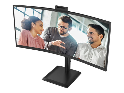 AOC CU34E4CW 34p 3440x1440 120HZ VA CURVED H/A 180 MM USB-C DOCKING TUV EyeComfort Hardware USB HUB DP HDMI