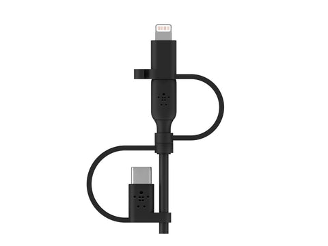 BELKIN Cable USB-A vers USB-C Lightning et MicroUSB