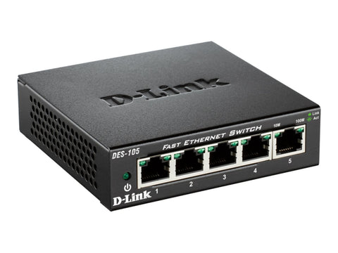 D-LINK 5-port 10/100Mbps Fast Ethernet Unmanaged Switch - Metal Housing