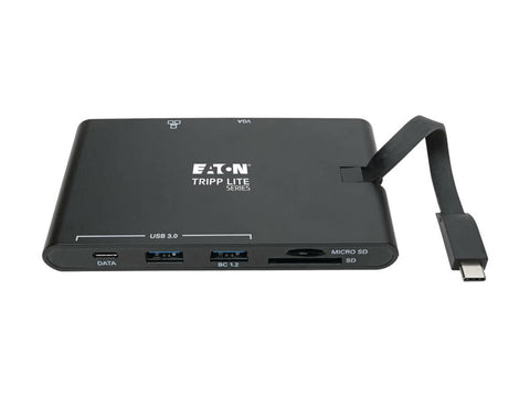 EATON TRIPPLITE USB-C Dock 4K HDMI VGA USB 3.2 Gen 1 USB-A/C Hub GbEemory Card 100W PD Charging