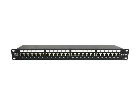 EATON Patch Panel 1U 24 Port CAT6A Shielded 10Gbps 110 Punch Down RJ45