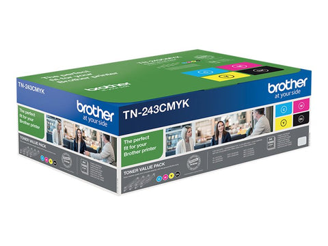 BROTHER TN243CMYK Pack Toner standard Cyan Magenta Jaune Noir 4x 1000 pages pour Hl-L32xx DCP-L35xx MFC-L37xx