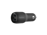 BELKIN BOOST CHARGE 24W 12w x 2 USB-A Dual Car Charger Black