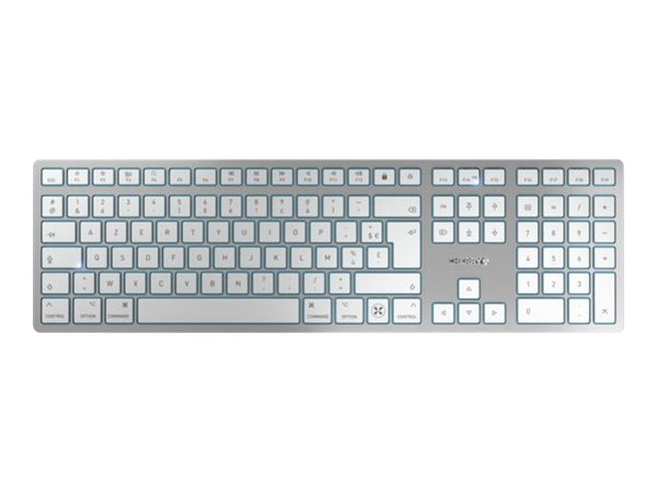 CHERRY KW 9100 SLIM FOR MAC Wireless Keyboard USB & Bluetooth White/Silver Rechargeable (FR)