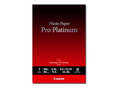 CANON PT-101 pro platinum photo  papier 300g/m2 A3+ 10 feuilles pack de 1