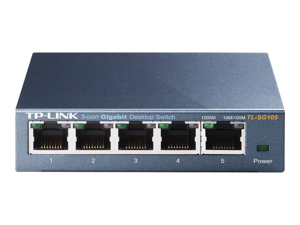 TP-LINK 5-port Metal Gigabit Switch 5 10/100/1000M RJ45 ports supports GMP Snooping IEEE 802.1p QoS Plug and Play metal case