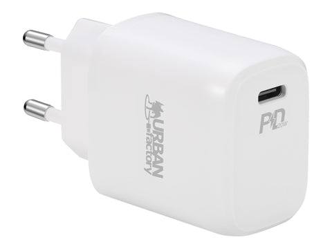 URBAN FACTORY 20W USB-C wall charger 1X 3A EU plug White