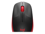 LOGITECH M190 Mouse optical 3 buttons wireless USB wireless receiver red