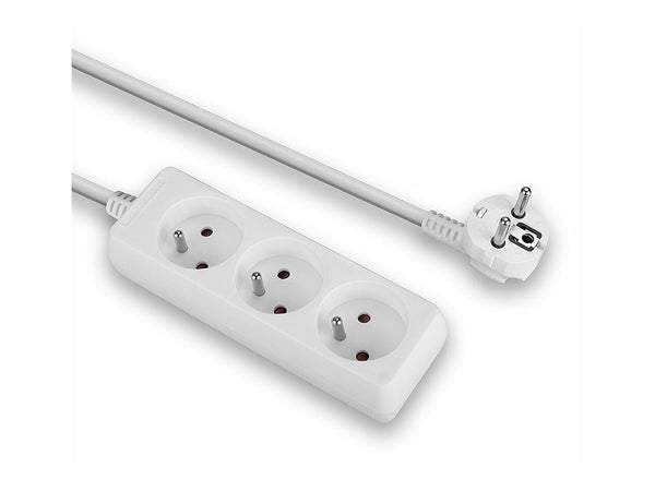 LINDY 3 way Mains Gang Socket FR France