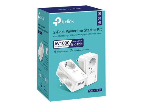 TP-LINK AV1000 2-Port Gigabit Passthrough Powerline Starter Kit