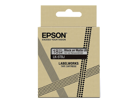 EPSON Matte Tape Clear/Black 18mm 8m LK-5TBJ