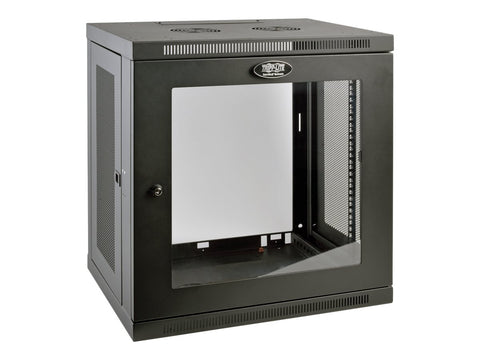 EATON TRIPPLITE SmartRack 12U Low-Profile Switch-Depth Wall-Mount Small Rack Enclosure Clear Acrylic Window