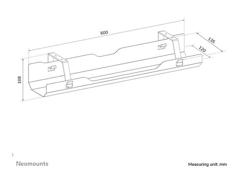 NEOMOUNTS Cable Management Tray max 5kg. screw mounted universal black