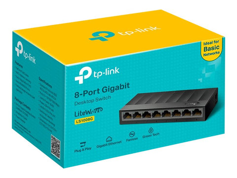 TP-LINK LiteWave 8-Port Gigabit Desktop Switch 8 Gigabit RJ45 Ports Desktop Plastic Case