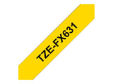 BROTHER P-TOUCH TZE-FX631 noir sur jaune  12mm